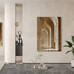 法式 饰画高级感复古沙发背景墙壁画入户玄关走廊挂画 中古风客厅装
