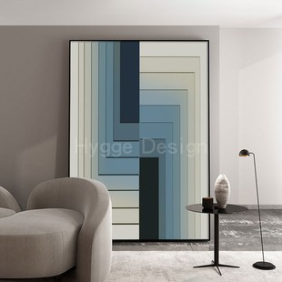 现代简约渐变几何高档轻奢客厅沙发背景墙装 饰墙壁挂画落地大单幅