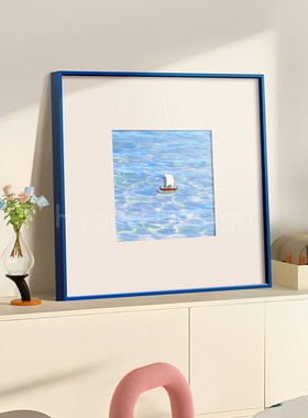 蓝色大海餐厅饭厅挂画轻奢高级玄关过道走廊卧室床头画客厅装饰画
