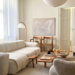 法奶油风蝴蝶客厅沙发卧室床头背景墙装 饰画入户玄关高级感壁挂画