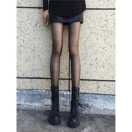 黑丝袜女夏季超薄款全透