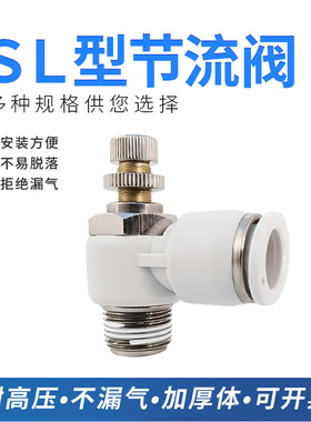 myaoo气动节流阀SL10/6/8-M5/01/02/03/04气缸调速阀JSC调气接头