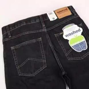 宽松直筒弹力高腰纯棉中老年裤 Texwood 秋冬厚款 男正品 苹果牛仔裤