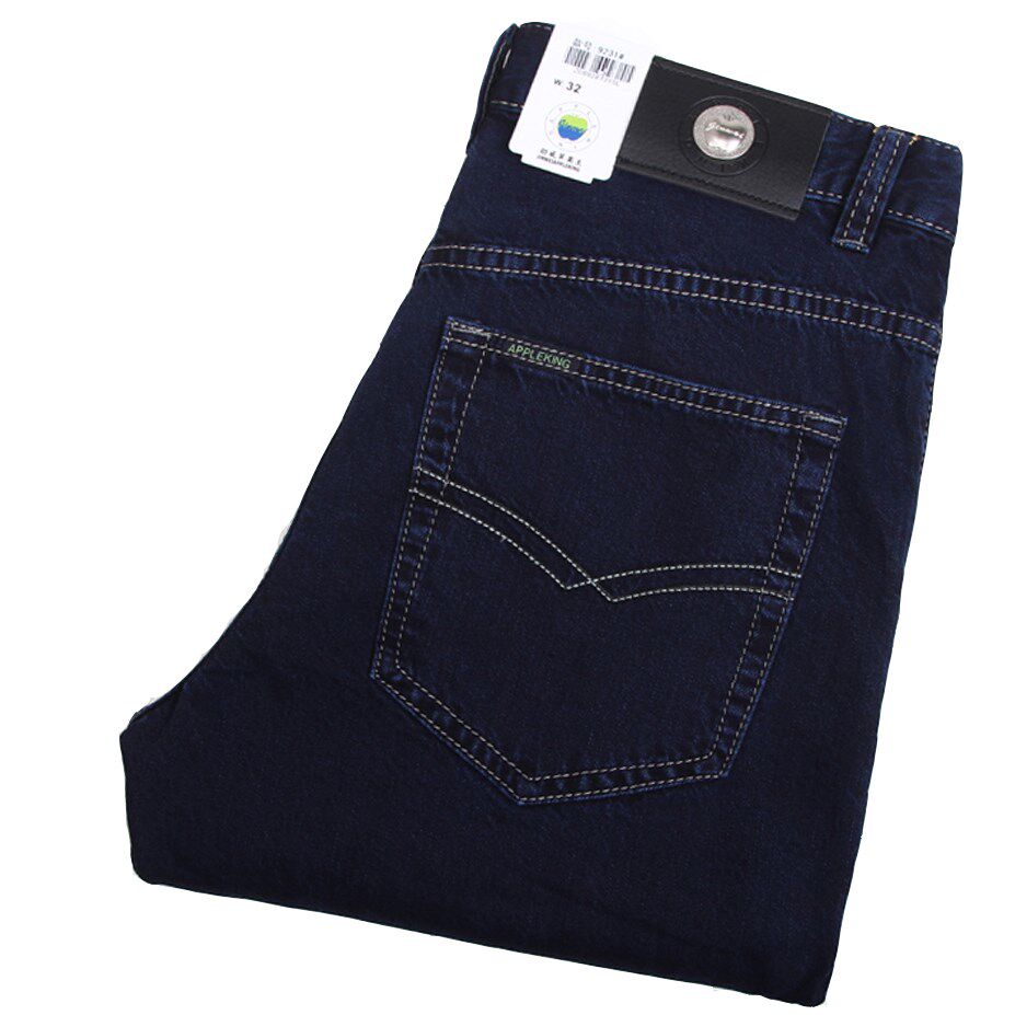 正品苹果牛仔裤男宽松大码直筒裤中老年男士纯棉长裤中高腰休闲裤