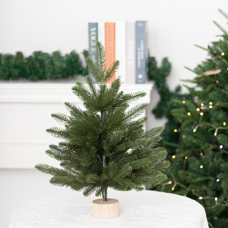 60cm圣诞树pe pvc45cm混合圣诞树圣诞节装饰桌面迷你植绒35cm白色