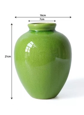 浅色冰裂纹陶瓷花瓶客厅餐桌插花摆件轻奢感小众家居装饰花瓶