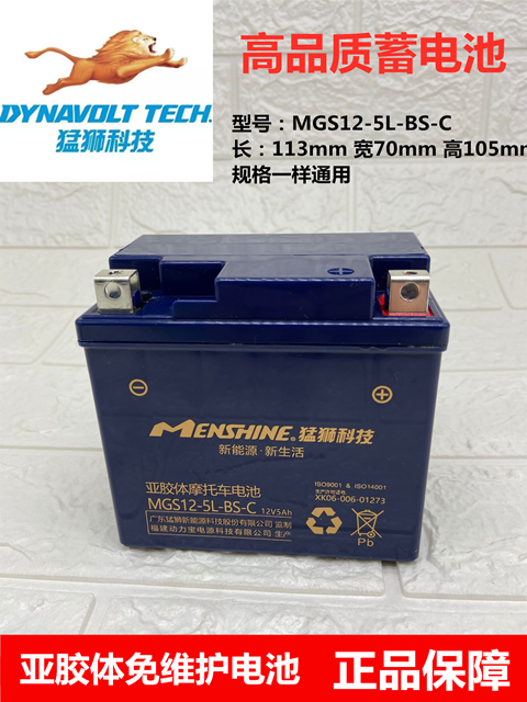 猛狮12V5A摩托车蓄电池YTX5L-BS/雅马哈巧格/小公主WH100电瓶