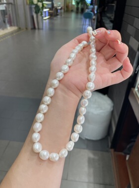 法式复古巴洛克淡水珍珠项链网红大颗粒珍珠个性锁骨链百搭项链