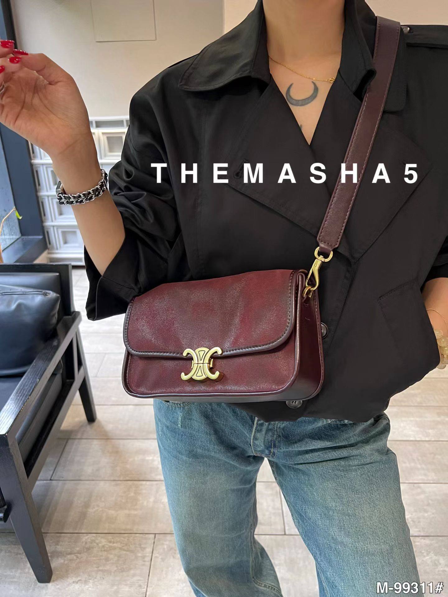 玛莎99331新款女包单肩包腋下包时尚链条包斜挎百搭包包