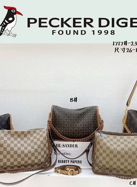广州啄木鸟品牌1717新款女包高端定制通勤单肩斜挎休闲腋下包