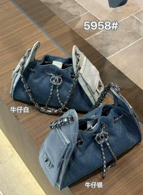 劳拉时黛5958新款时尚百搭单肩斜挎包女包手提包包牛仔精致链条包