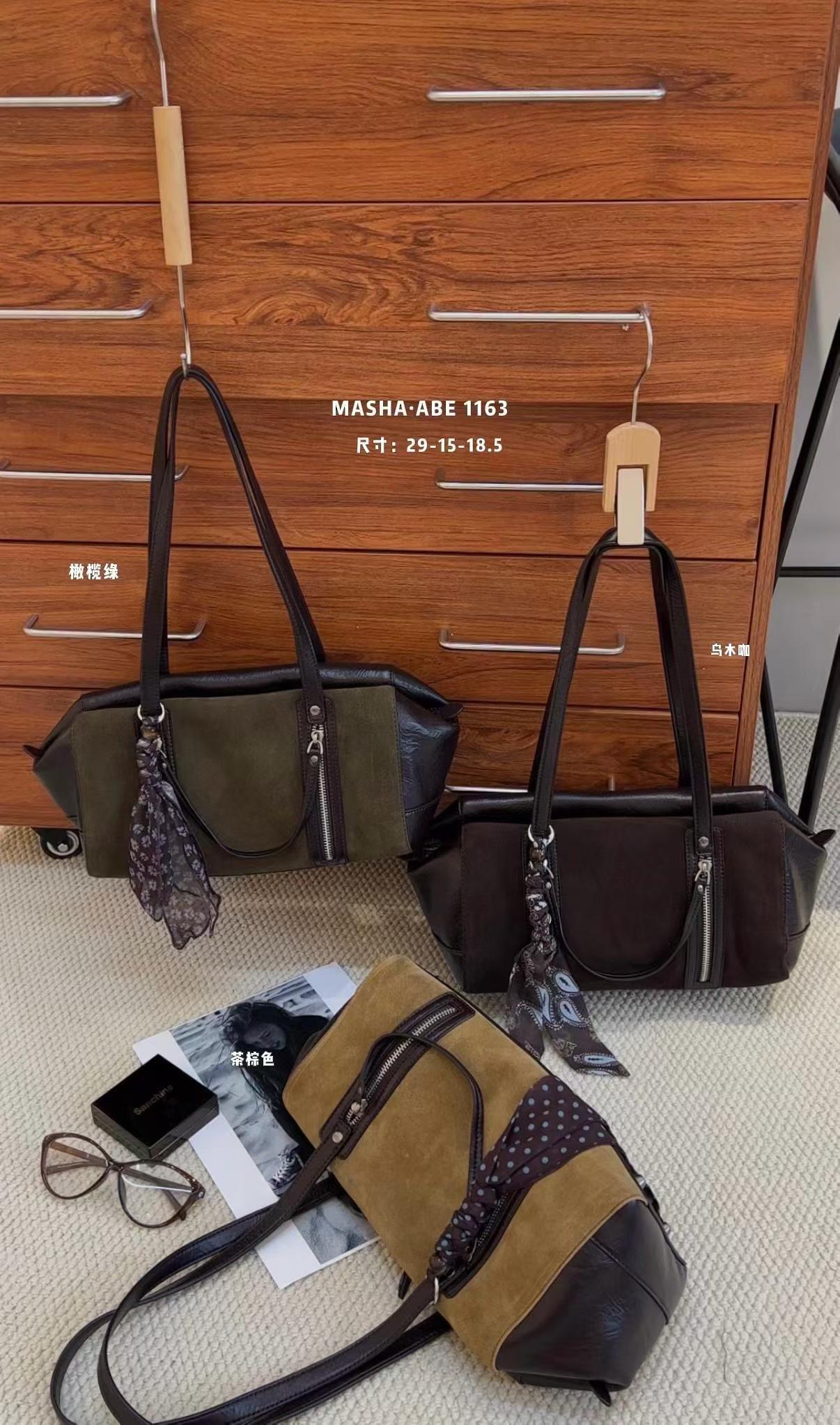 玛莎爱贝尔1163新款女包头层磨砂牛皮单肩保龄球韩版时尚包包