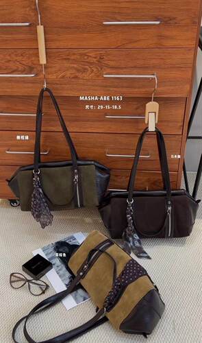 玛莎爱贝尔1163新款女包头层磨砂牛皮单肩保龄球韩版时尚包包