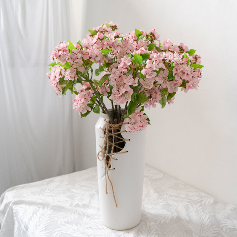 苹果花仿真绢花假花小清新单支花艺布置室内婚礼摆设道具装饰花