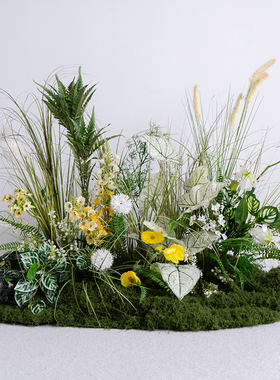 莫奈花园森系仿真地排绿植装饰花艺 橱窗摄影背景活动布置道具花