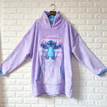 睡袍男士女士通穿卡通珊瑚绒冬季连帽套头宽松懒人睡衣厚实保暖