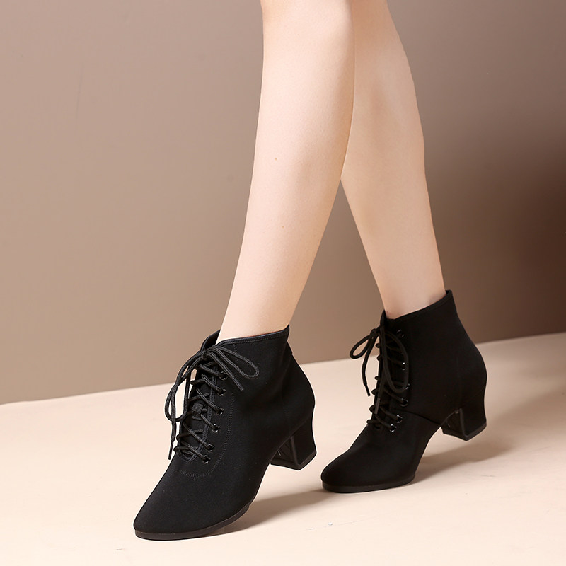 云颠之舞高帮拉丁舞鞋女士形体练功靴古典民族舞蹈成人现代舞蹈鞋