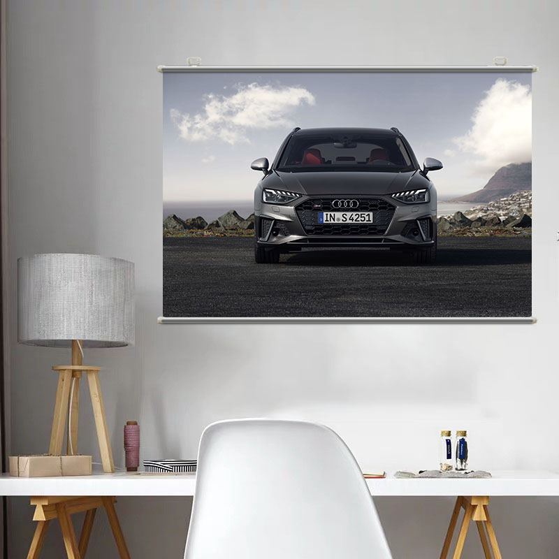 Audi S4 Avant汽车高清海报壁纸卷轴挂画现代装饰画可来图定制