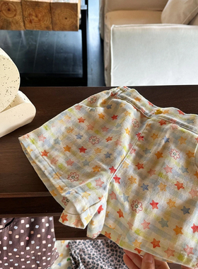 2026休闲儿童纯棉细斜水洗满印短裤夏款【百搭夏日】WZJ-62194