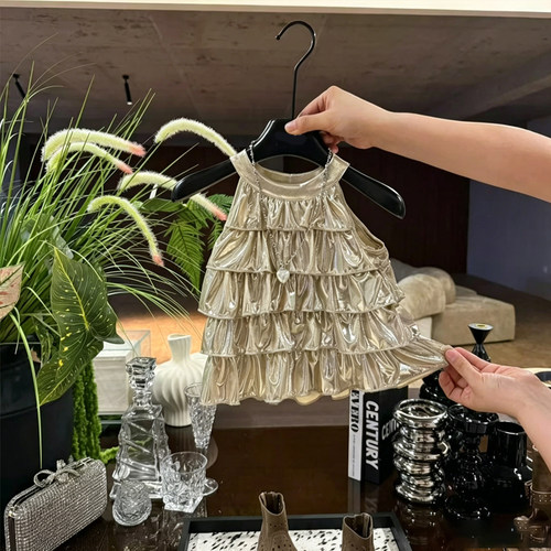 设计师款荷叶边多层挂脖背心