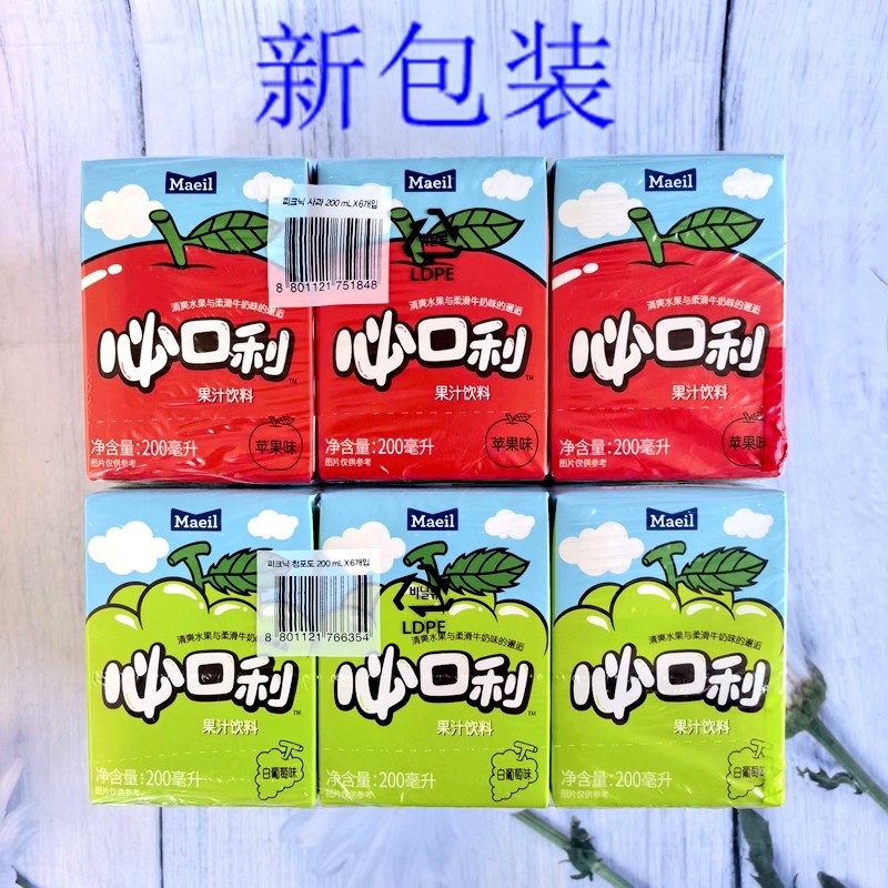 Maeil每日韩国进口必口利果汁饮料苹果味白葡萄味200ml,咖啡/麦片/冲饮,植物蛋白饮料/植物奶/植物酸奶,淘宝优惠券,粉丝福利购,淘宝优惠卷