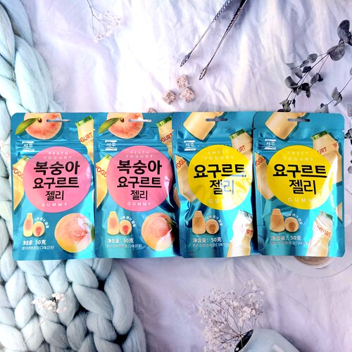 韩国进口零食希之町SEOJU桃汁酸奶味夹心软糖Q弹爆汁甜香50g