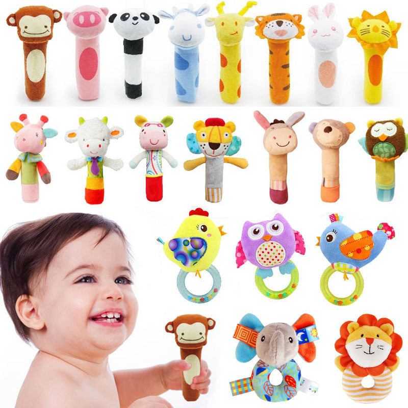 婴儿手抓棒BB棒手摇铃圈新生儿练习听力抓握玩偶01岁宝宝安抚玩具