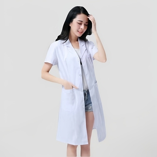 夏学生实验室实验服 夏薄款 白大褂男长袖 医生服医师护士工作服短袖