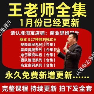 王冲72种商业模式老板要学会的108种新盈利模式老板Ai一本通课程