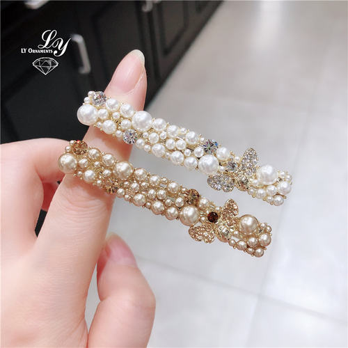 韩国ins高级感水钻合金少女刘海