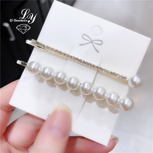 仿珍珠水钻发夹网红刘海侧边头饰