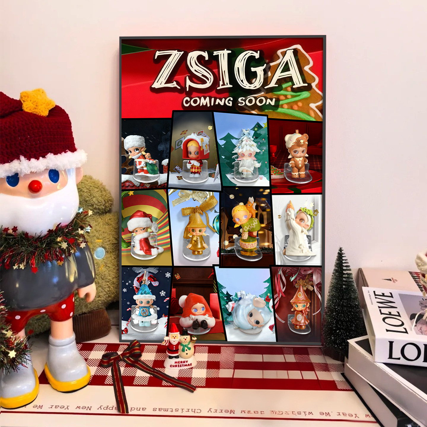 泡泡展示盒zsiga嘎子姐圣诞节收礼物的冬天盲盒收纳挂墙装饰画diy