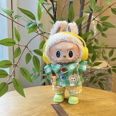 10cmlabubu夏日娃衣绿色格子五件