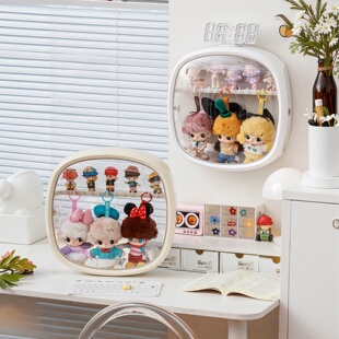 泡泡玛特dimoo盲盒展示盒透明钥匙扣毛绒公仔挂件手办收纳盒多层