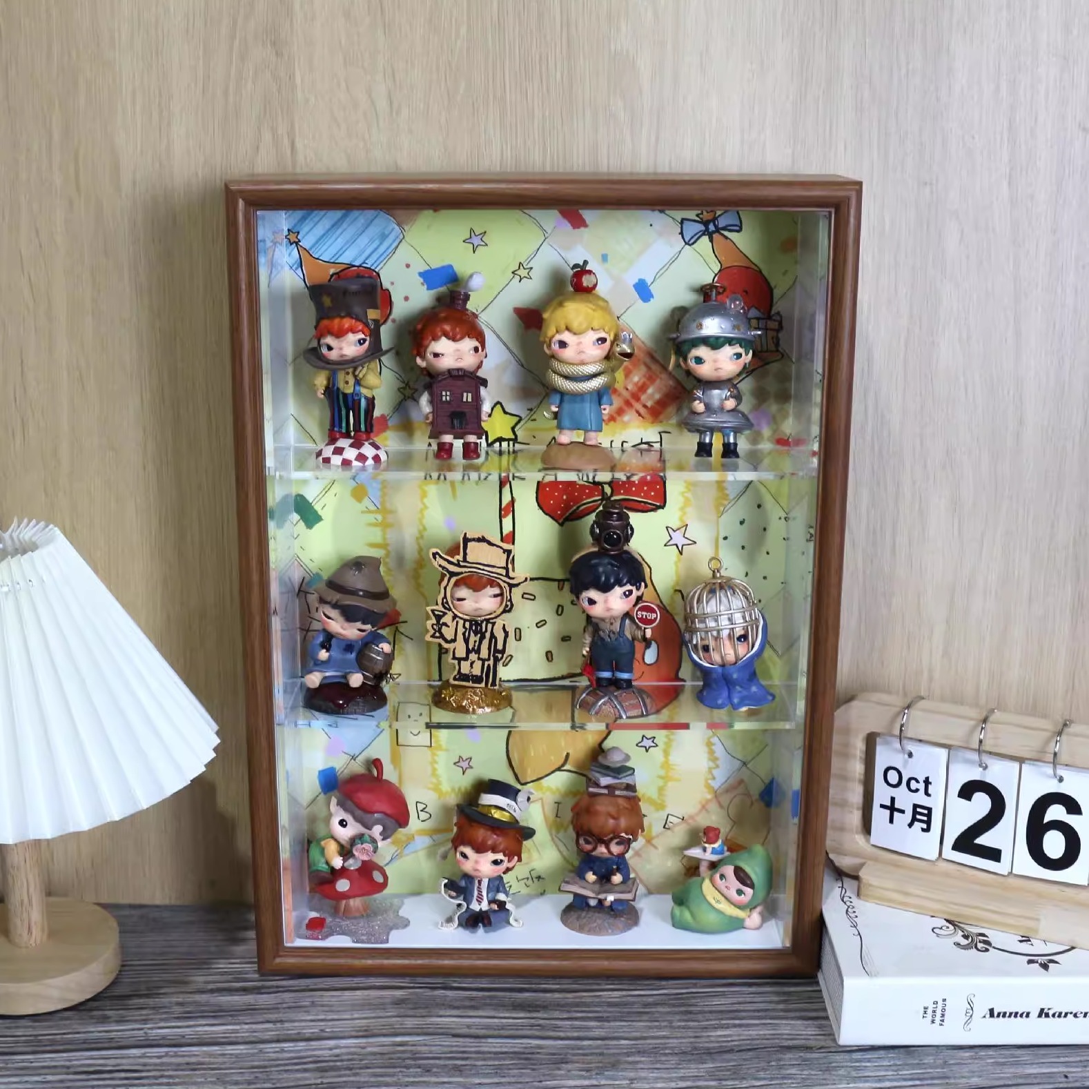 泡泡玛特星星人小野立体中空相框盲盒装饰画框手办收纳防尘摆台件