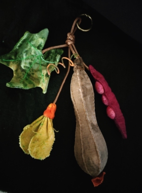 手工布艺植染老粗布种瓜得瓜种豆得豆挂件车挂包挂