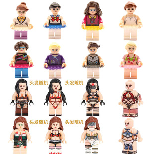 球关人仔积木拼装玩具兼容高小颗粒人偶美少女泳装天女兽女孩摆件