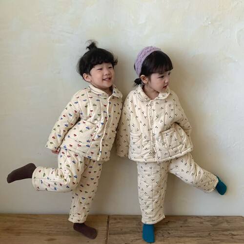 儿童睡衣冬季加厚宝宝家居服套装