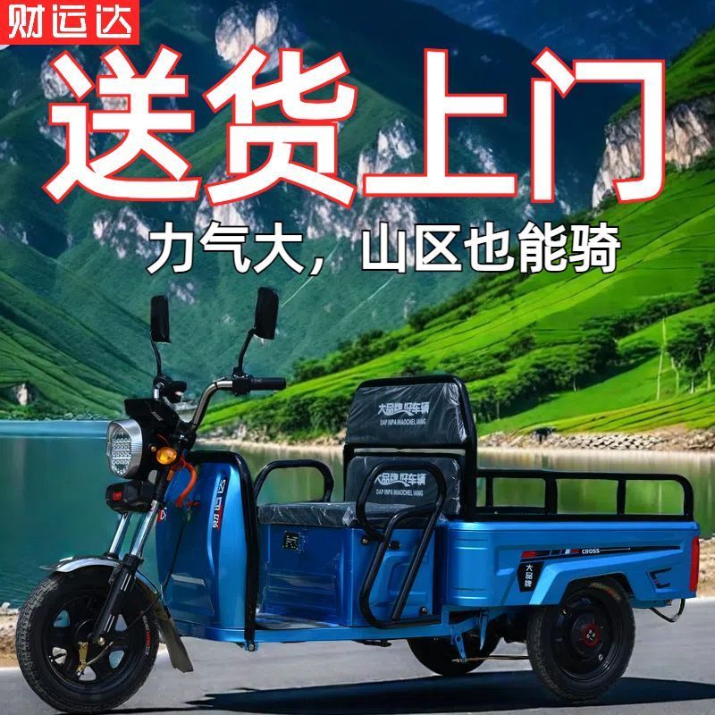 可拆卸车棚电动三轮车客货两用