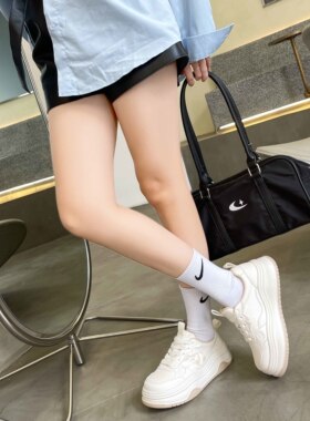 芭迪曼2024早春款真皮穿搭小白鞋女新款休闲鞋板鞋松糕鞋96380