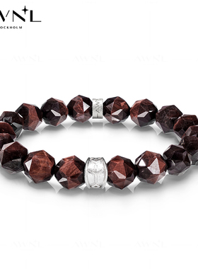 AWNL如恩守护盾手链男红虎眼石天然礼物小众设计感送男友