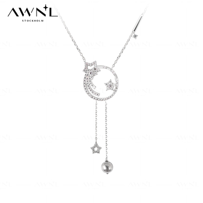 AWNL霖奈北欧M陨石星月项链