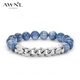 AWNL半链守护石蓝晶石手链男款 张杰同款 设计感新年礼物送男友