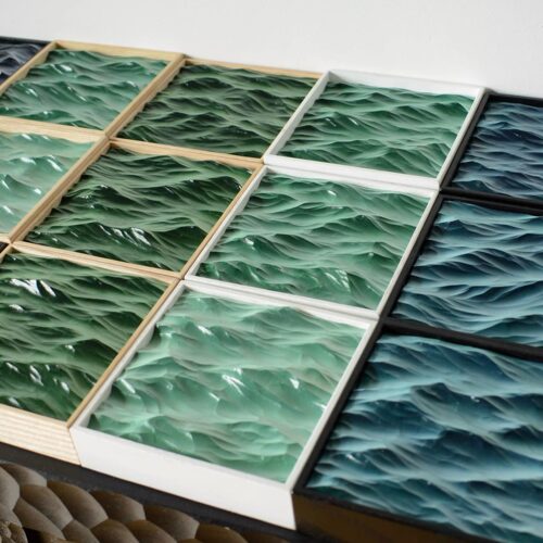 掌心海石膏海浪装饰画