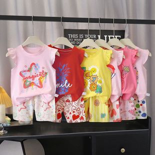 童装 2025套装 儿童背心女童夏装 纯棉男童新款 夏季 两件套批发韩版