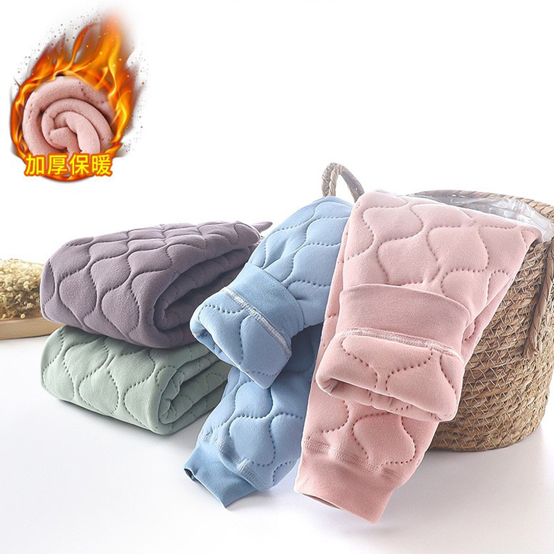 德绒夹棉无骨内穿棉裤宝宝厚款男