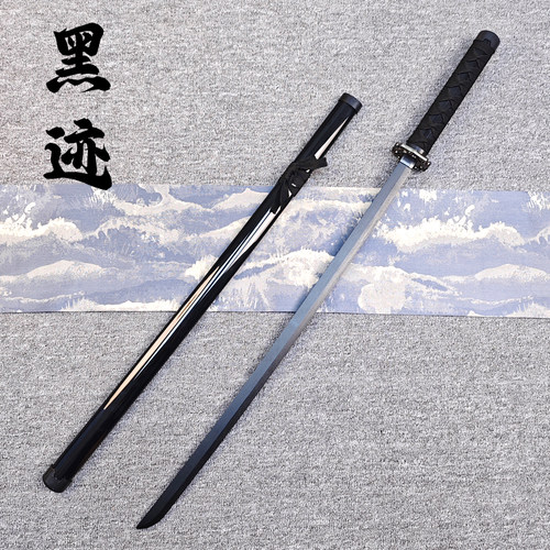 木制武士刃古风唐横刀网红刀花练习儿童玩具cos武器道具带鞘木刀