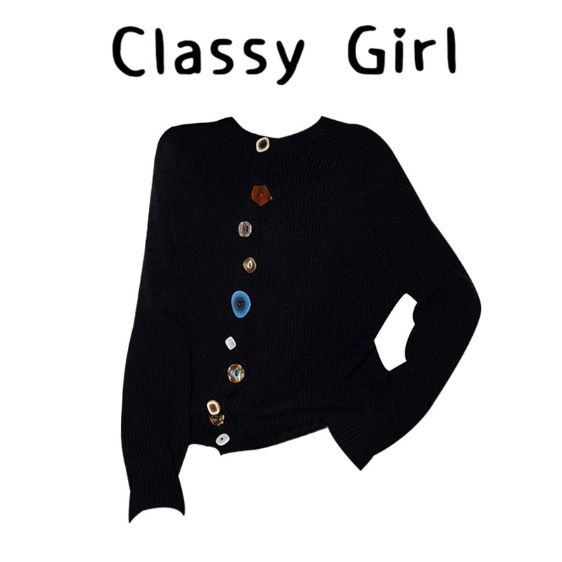 秋冬韩系宽松减龄针织毛衣外套