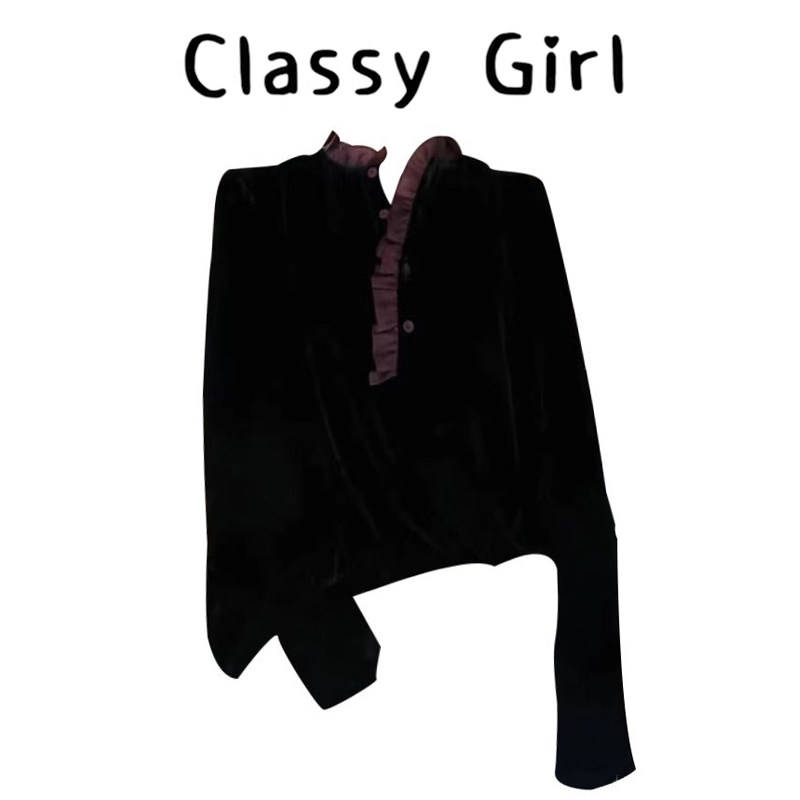 轻奢丝绒拼接蕾丝衬衫长袖2026秋冬新款显瘦宽松小香风高级上衣,女装/女士精品,大码内搭,淘宝优惠券,粉丝福利购,淘宝优惠卷