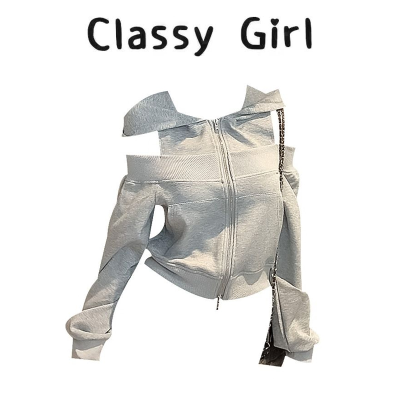 早秋显瘦气质韩系穿搭连帽卫衣